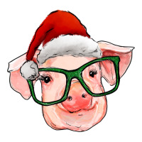 christmas pig with santa claus hat | Teevron