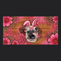 Easter Heifer With Bunny Ears And Glasses License Plate Vintage Tee | Teevron