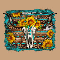 Longhorn Bull Skull Western Turquoise Background Vintage Tee | Teevron