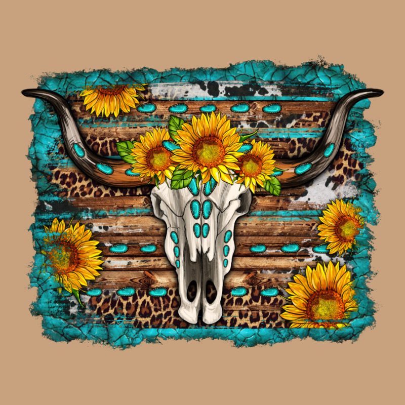 Longhorn Bull Skull Western Turquoise Background Vintage Tee by Artiststas | Teevron