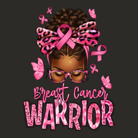 Brest Cancer Warrior Afro Messy Bun Heavy Core Tee | Teevron