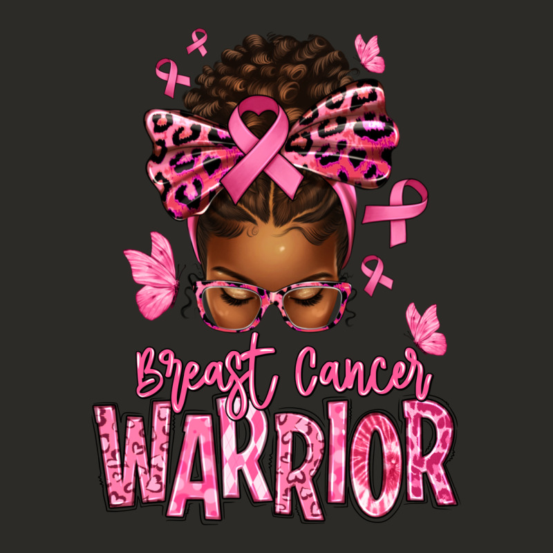 Brest Cancer Warrior Afro Messy Bun Heavy Core Tee by texasbilliewilder | Teevron