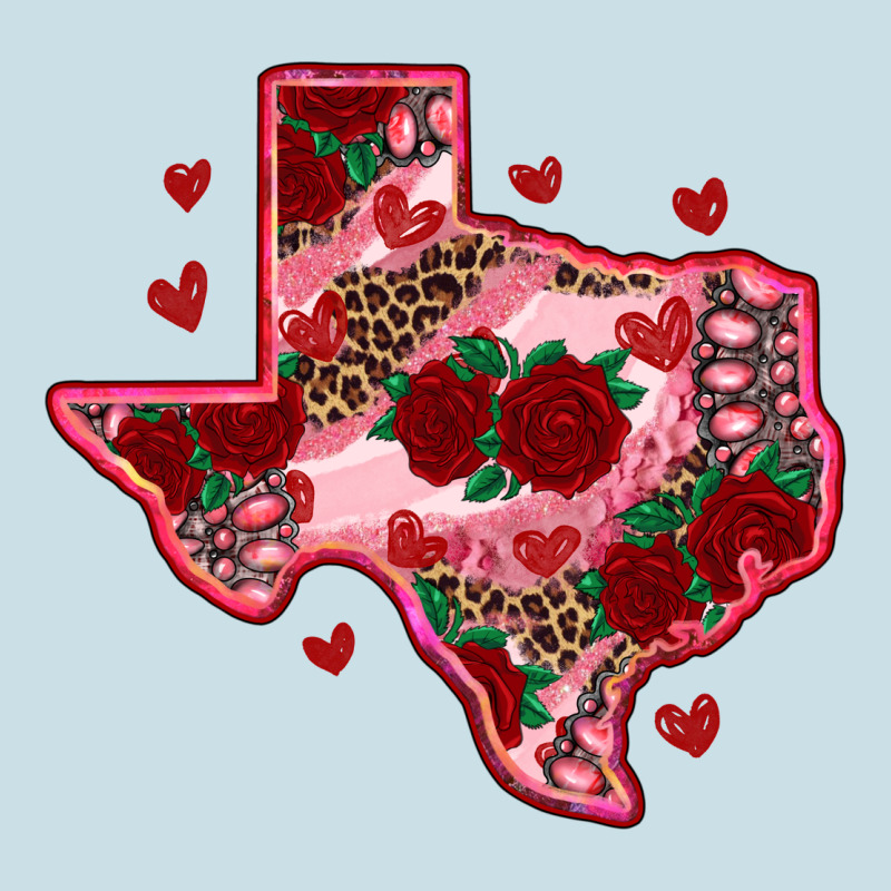 Valentine' S Day Texas Map With Roses Ladies Tee by RanaPortraitStore | Teevron