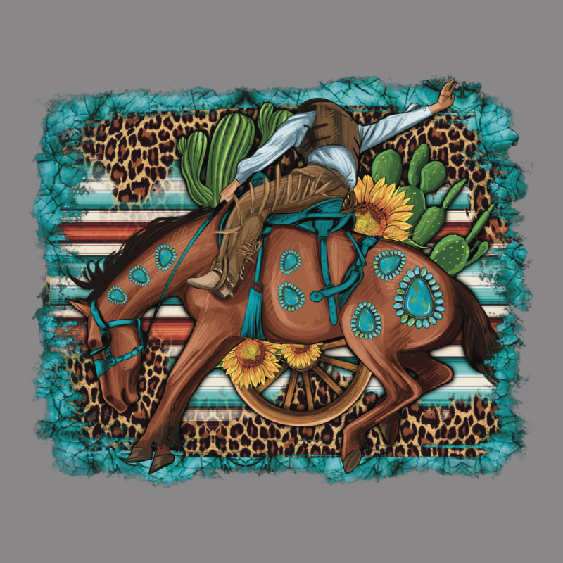 Bucking Bronco Cowboy Rodeo Cactus And Sunflowers Vintage Tee by Artiststas | Teevron