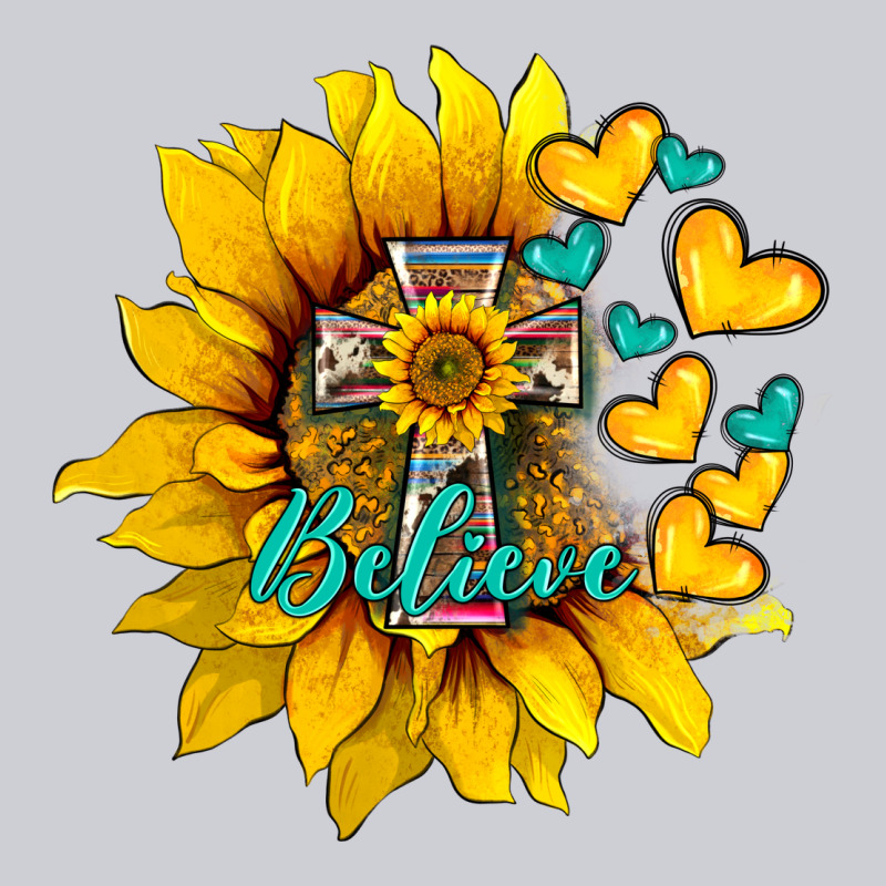 Western Sunflower  Cross Believe Heavyweight Sweatshirt by BarkalooDesign | Teevron
