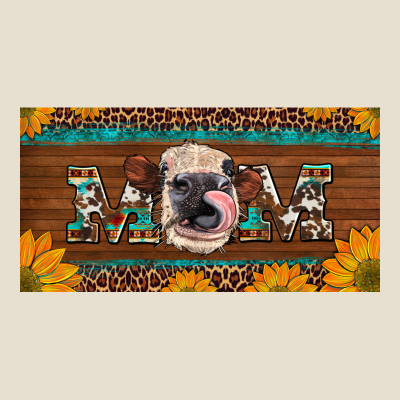 Western Heifer Mom With Sunflowers And Turquoise License Plate Urban Heavy Tee by Artiststas | Teevron