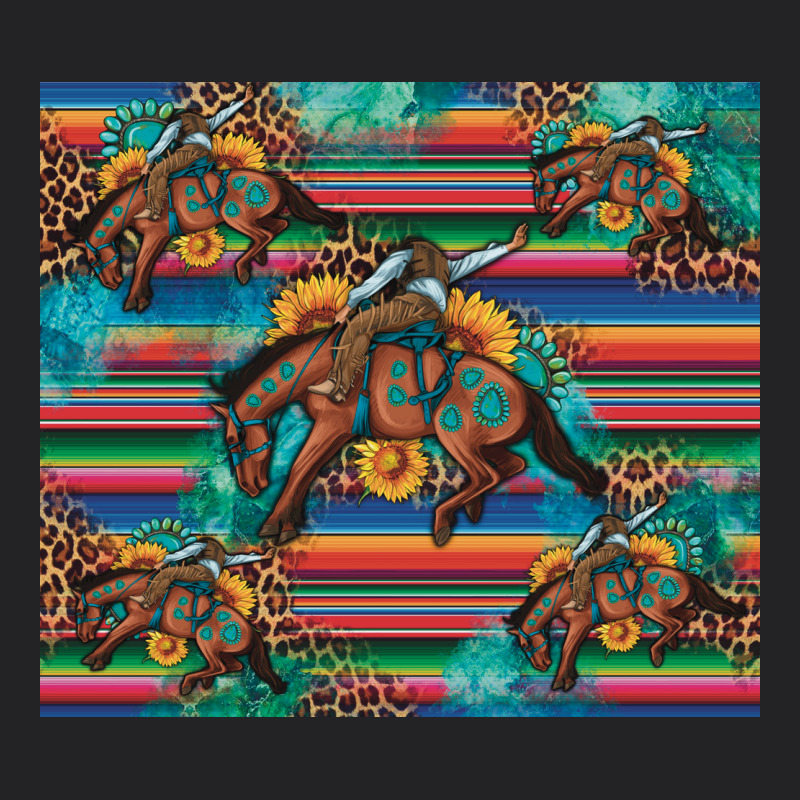 Bucking Bronco Serape Turquoise Vintage Tee by Artiststas | Teevron