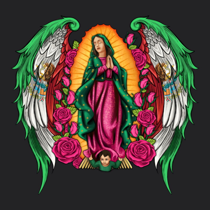 Mexican Flag Wings Our Lady Of Guadalupe Vintage Tee by Artiststas | Teevron