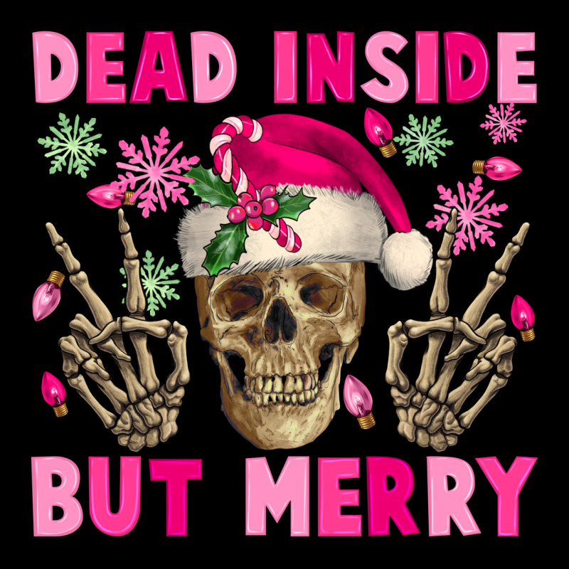 Dead Inside But Merry Pink Christmas Skeleton Zipper Hoodie by NancyCooperArtShop | Teevron