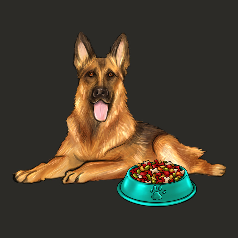 German Shepherd With Food Bowl Heavy Core Tee by texasbilliewilder | Teevron