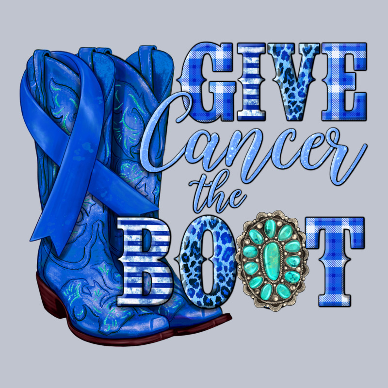 Give Cancer The Boot Colon Cancer Blue Ribbon Nca Premium Hoodie by NancyCooperArtShop | Teevron