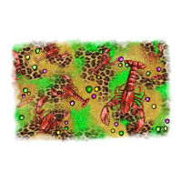 mardi gras crawfish and glitter background | Teevron
