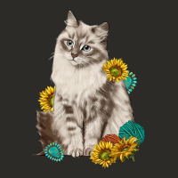 Siberian Cat Sunflower And Gemstone Heavy Core Tee | Teevron