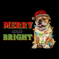 Merry And Bright English Bulldog Heavy Core Tee | Teevron