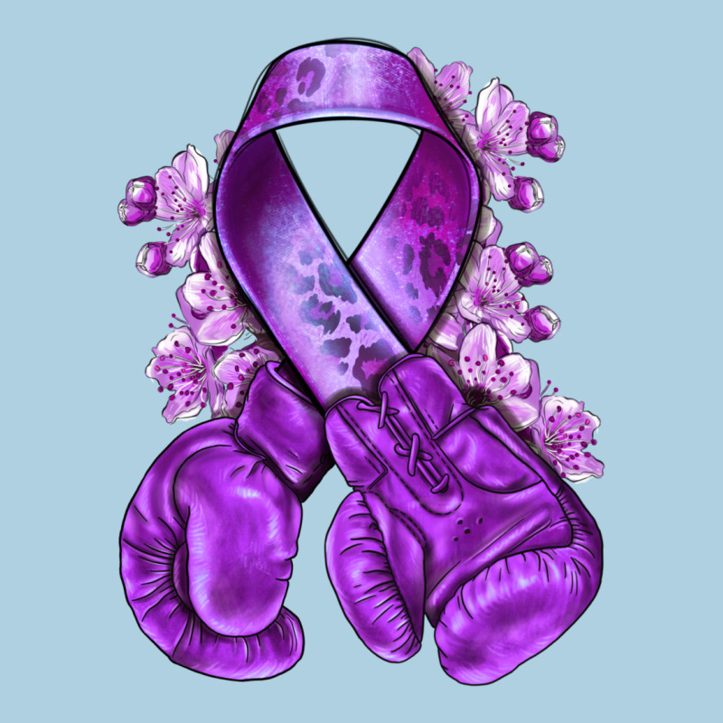 Purple Ribbon With Boxing Gloves Premium Hoodie by NancyCooperArtShop | Teevron