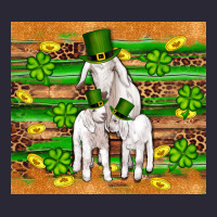 St Patricks Goat Family Shamrock Gold Serape Leopard Glitter Wooden Tu Vintage Tee | Teevron