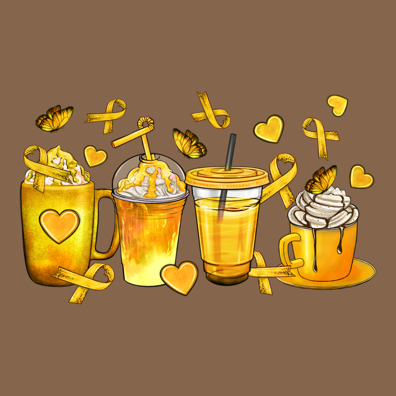 Childhood Cancer Coffee Cups Premium Tee by texasbilliewilder | Teevron