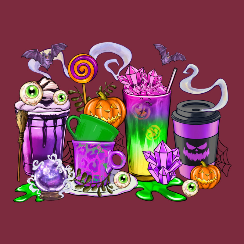 Halloween Coffee Cups Premium Hoodie by texasbilliewilder | Teevron