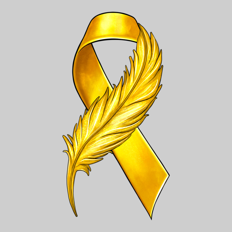 Childhood Cancer Ribbon With Feather Premium Tee by texasbilliewilder | Teevron