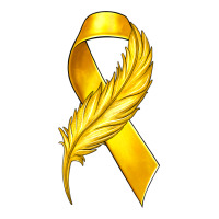 Childhood Cancer Ribbon with Feather | Teevron