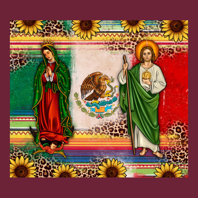 Mexico Flag Our Lady Of Guadalupe San Judas Sunflower Long Sleeve Tee by JahusDesignShop | Teevron