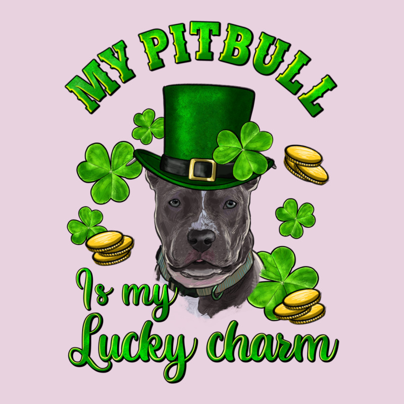 St Patricks Day My Pitbuli My Lucky Charm With Hat Ladies Tee by RanaPortraitStore | Teevron