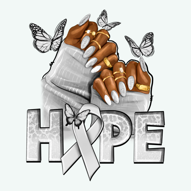 Hope White Ribbon Lung Cancer Nails Premium Hoodie by NancyCooperArtShop | Teevron