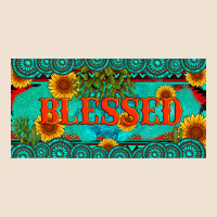 Blessed Turquoise Gemstone Cactus And Sunflower Licanse Plate Urban Heavy Tee | Teevron