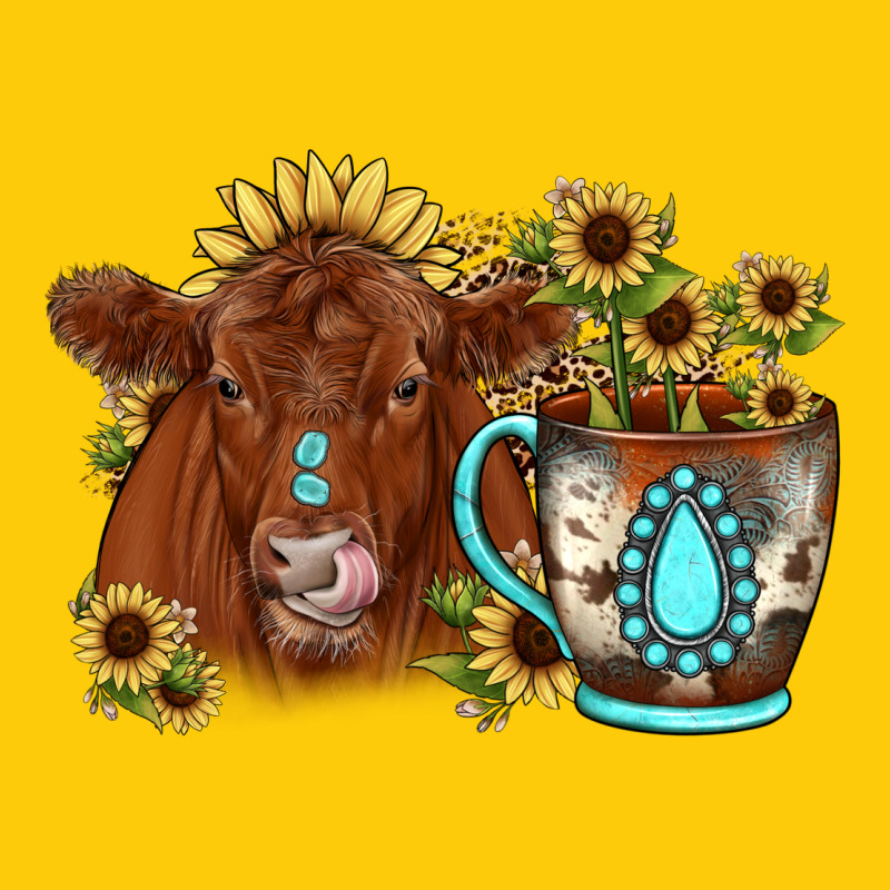 Sunflower Coffee Cup Red Angus Gemstone Premium Hoodie by JahusDesignShop | Teevron