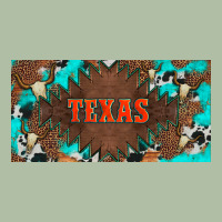 Western Texas And Bullskulls With Turquoise And Leopard Licanse Plate Urban Heavy Tee | Teevron