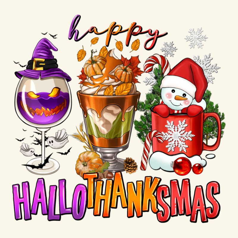 Happy Hallothanksmas Wine Glass And Coffee Premium Hoodie by NancyCooperArtShop | Teevron
