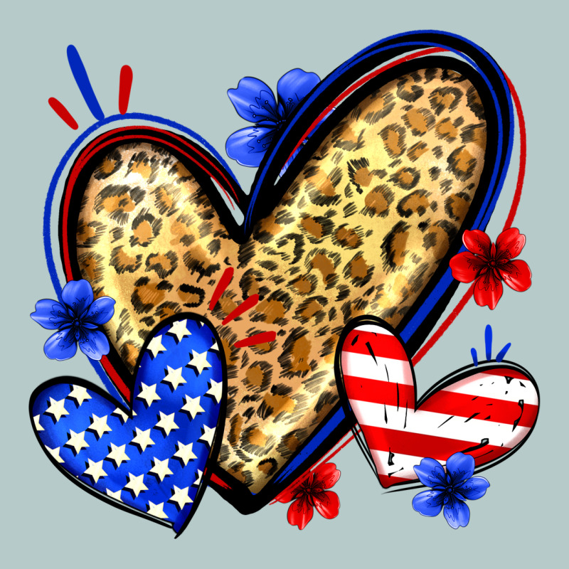 American Flag Heart Leopard Heavy Core Tee by Zillion Design Studio | Teevron