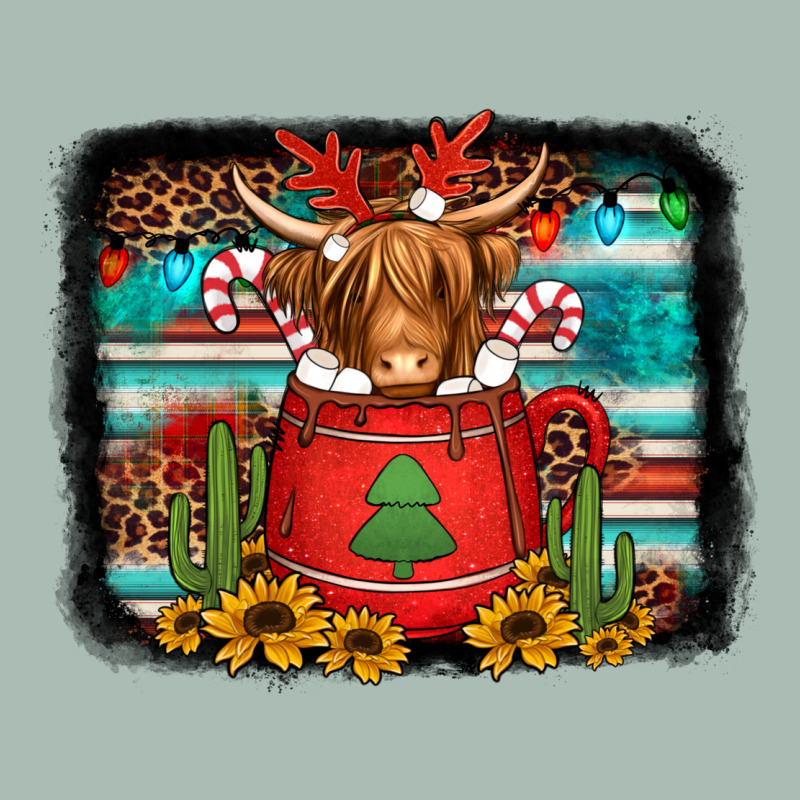 Hot Coco Christmas Highland Cow With Background Classic Tee by Jasminsmagicworld | Teevron