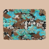 Western Cowhide And Leopard With Turquoise Background Urban Heavy Tee | Teevron