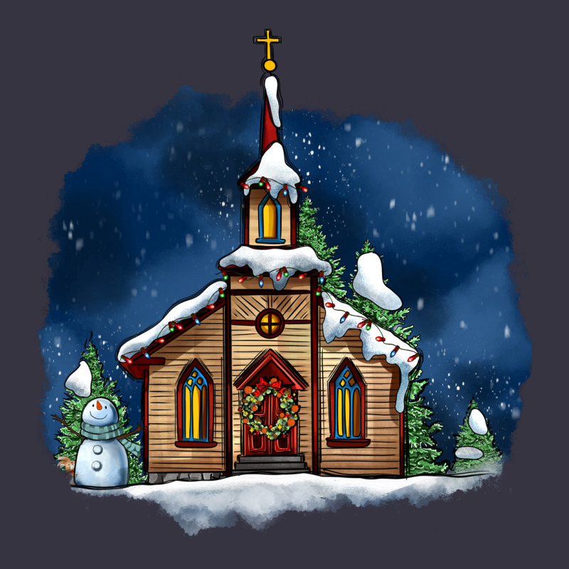 Christmas Church And Snow Vintage Hoodie by AdoDesignShop | Teevron