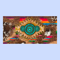 Western Gemstone And Leopard With Serape Licanse Plate Urban Heavy Tee | Teevron