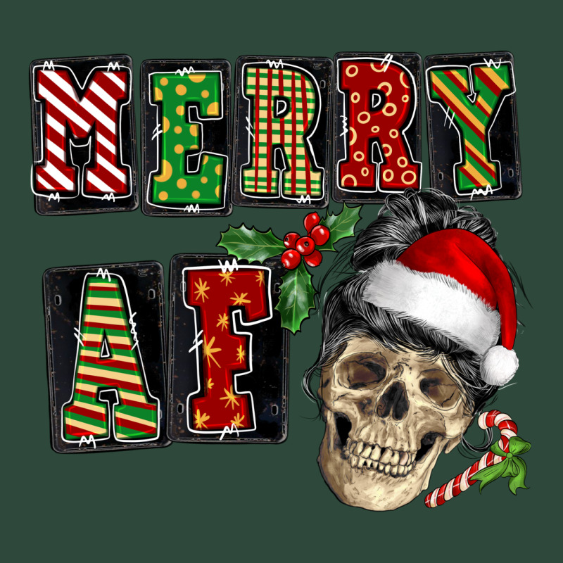Merry Af Skeleton Messy Bun Zipper Hoodie by NancyCooperArtShop | Teevron
