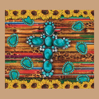Western Gemstone Cross Sunflowers Leopard Serape Glitter Wooden Tumble Vintage Tee | Teevron