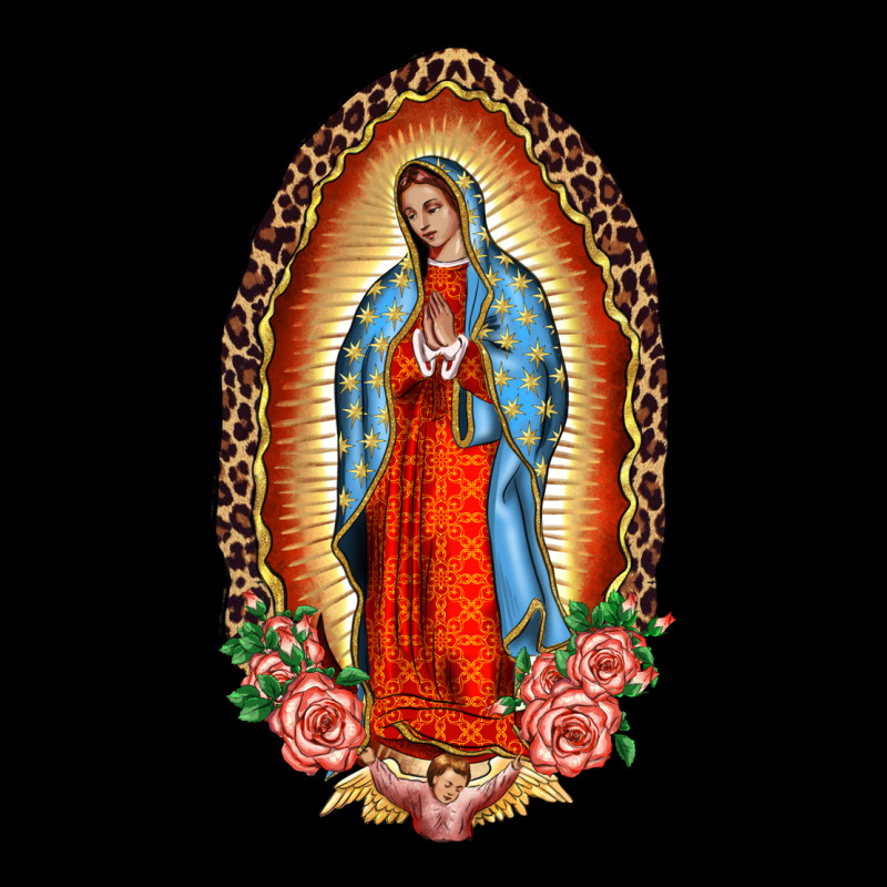 Our Lady Of Guadalupe Leopard And Roses Heavyweight Sweatshirt by BarkalooDesign | Teevron