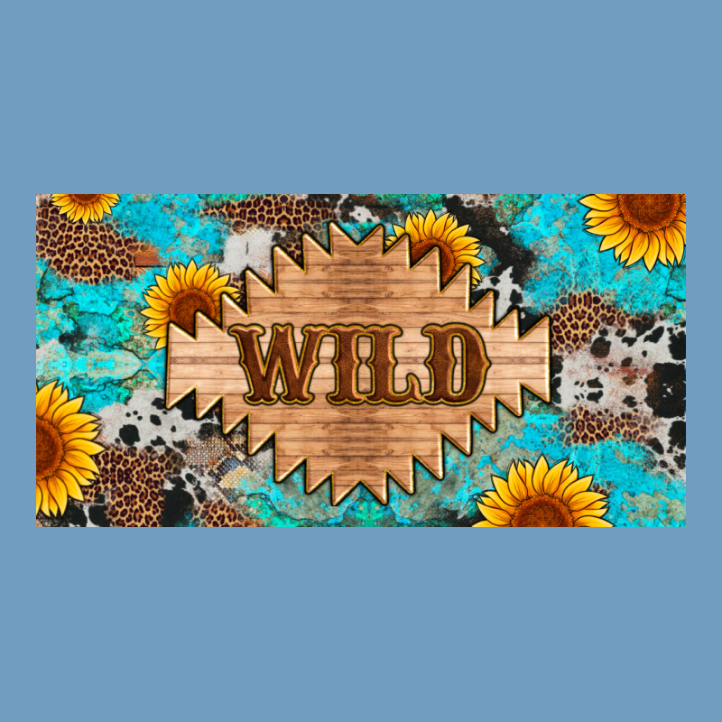 Western Wild And Sunflower Leopard Turquoise Cowhide Licanse Plate Urban Heavy Tee by Artiststas | Teevron