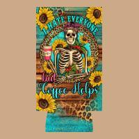 I Hate Everyone But Coffee Helps Western Skeleton Coffee Sunflowers 12 Vintage Hoodie | Teevron