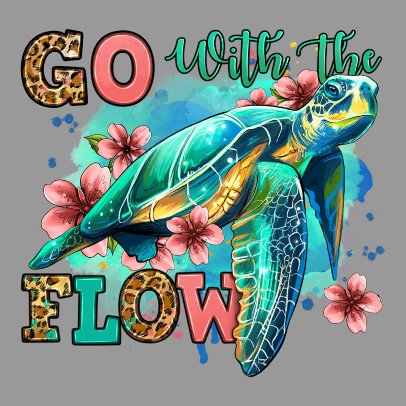 Go With The Flow Floral Turtle Vintage Hoodie by Jasminsmagicworld | Teevron