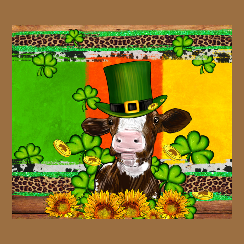 Saint Patricks Cow And Hat With Sunflower And Shamrock Vintage Tee by Artiststas | Teevron