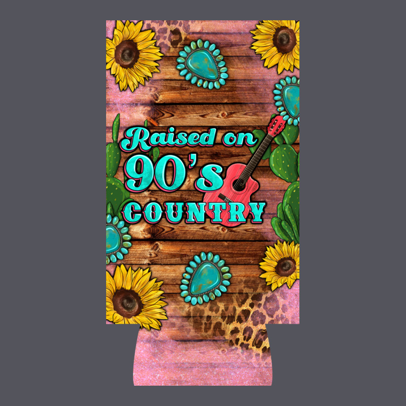 Raised 90's Country Guitar Cactus Sunflower's 12 Oz Can Cooler  (slim) Vintage Hoodie by Artiststas | Teevron