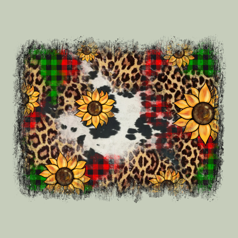 Distressed Christmas Sunflowers Leopard Cowhide Background Classic Tee by Jasminsmagicworld | Teevron