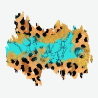 Glitter Leopard Turquoise Patch Urban Heavy Tee | Teevron