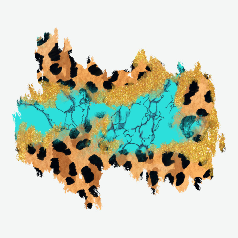 Glitter Leopard Turquoise Patch Urban Heavy Tee by AdoDesignShop | Teevron