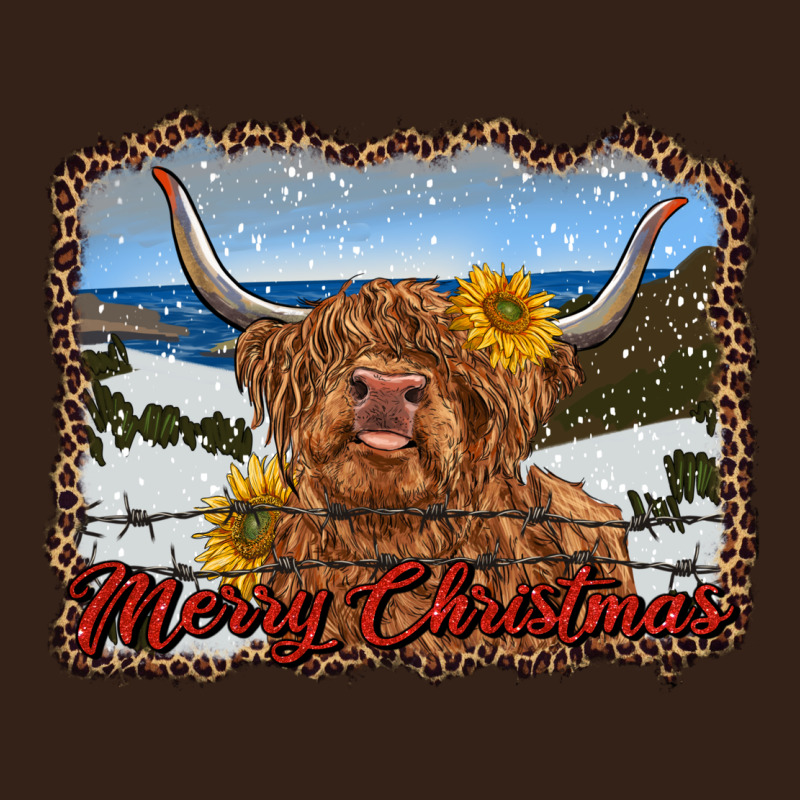 Merry Christmas Highland Cow With Farm Heavy Core Tee by RanaPortraitStore | Teevron