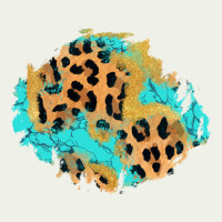 Glitter Leopard Turquoise Patch Urban Heavy Tee | Teevron