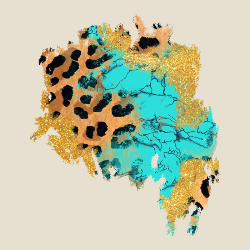Glitter Leopard Turquoise Patch Urban Heavy Tee by AdoDesignShop | Teevron